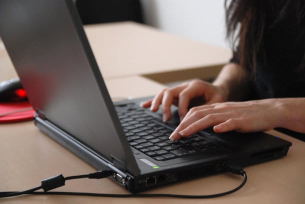 young woman with laptop