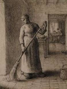 Woman Sweeping Her Home Jean Francois Millet