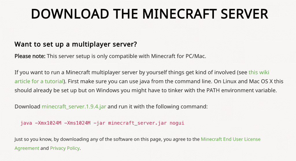 Download Minecraft Server