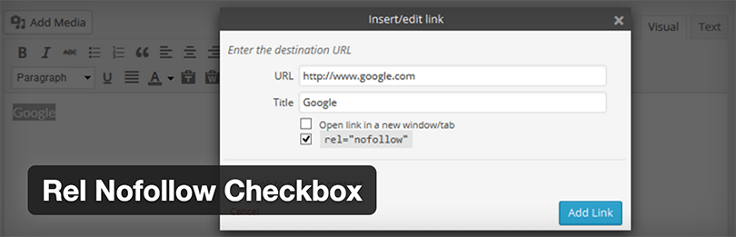 Rel Nofollow Checkbox