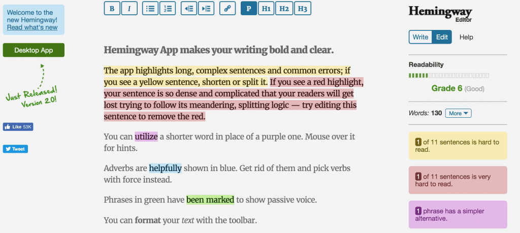Hemingway App