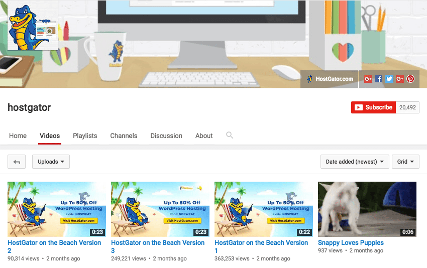 HostGator YouTube