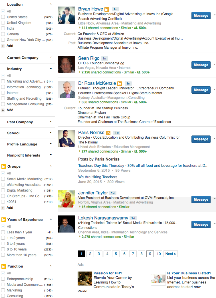LinkedIn Advanced People Search
