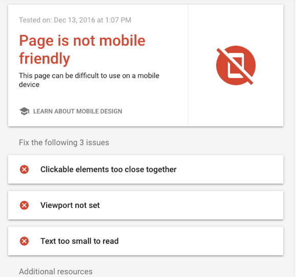 Mobile Friendly Test
