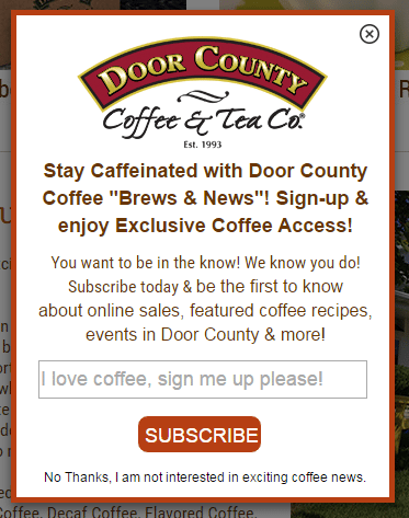 Email signup form