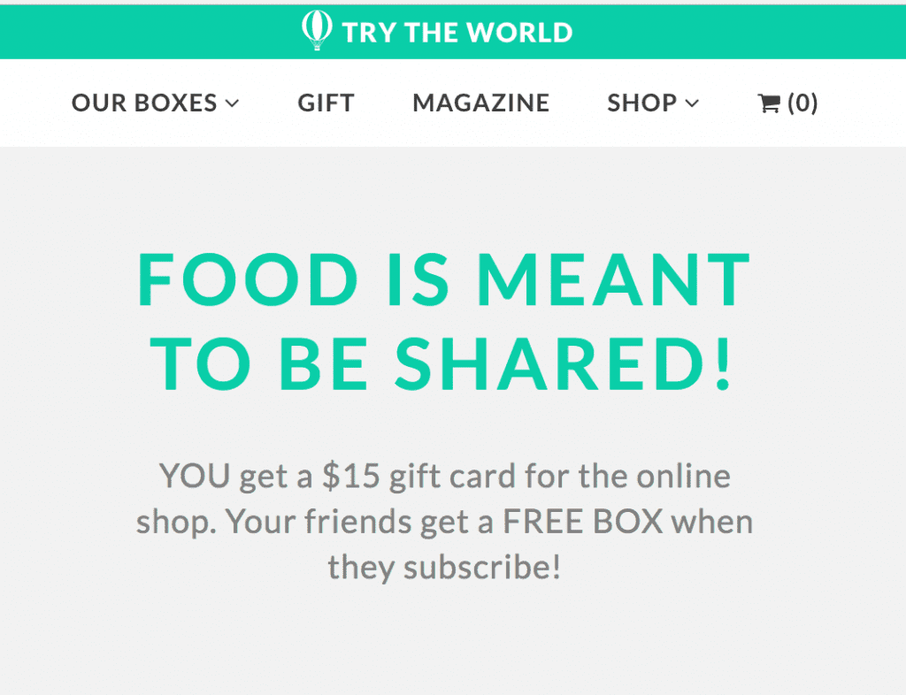 Food subscription box