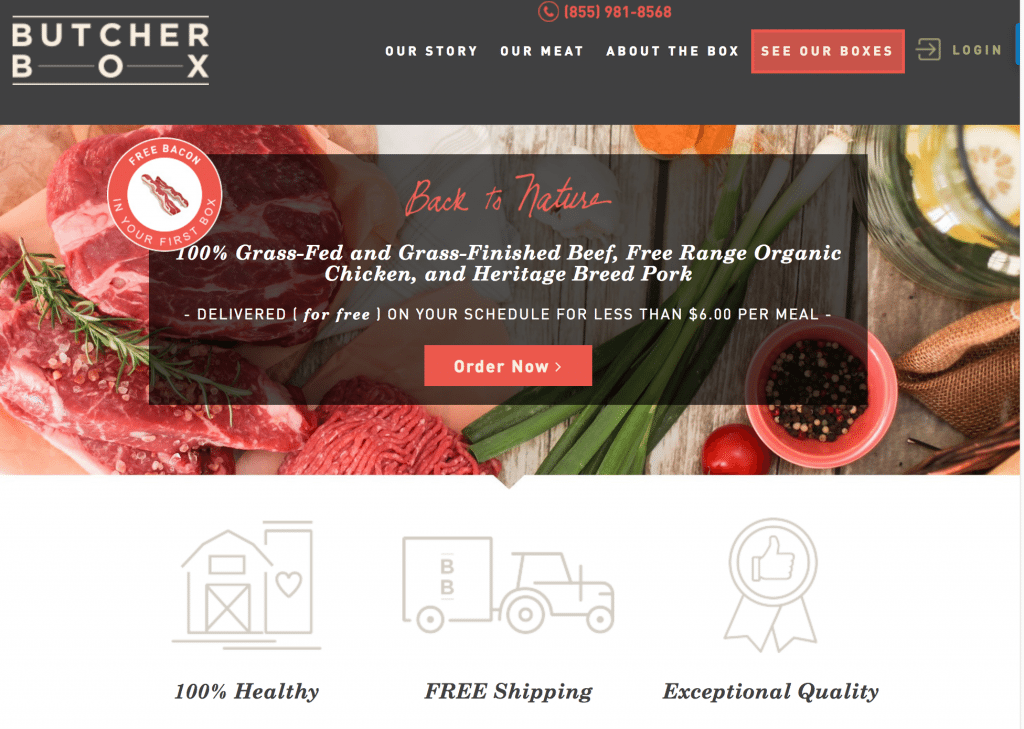 Meat subscription box
