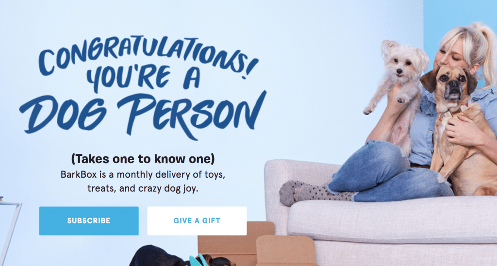 Dog subscription box