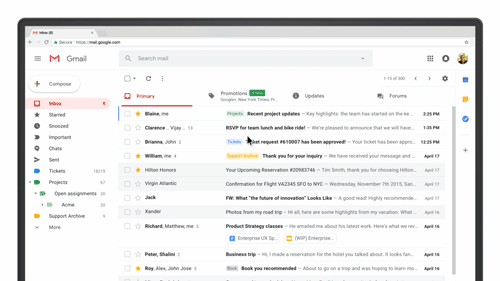 new gmail update