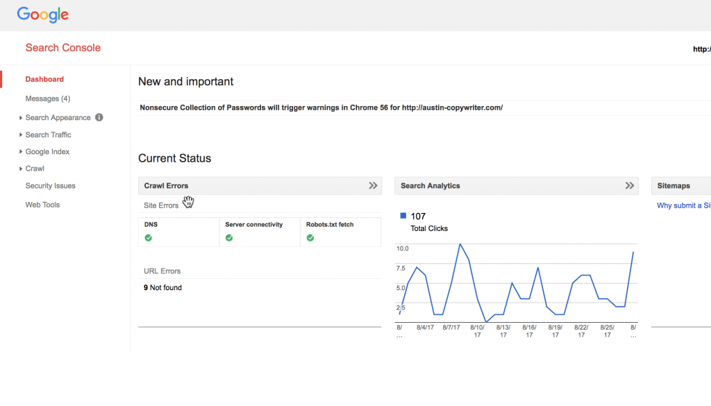 Google search console bounce rate