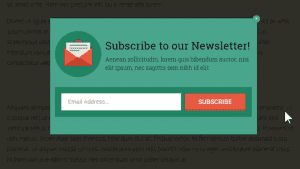 popup box email newsletter