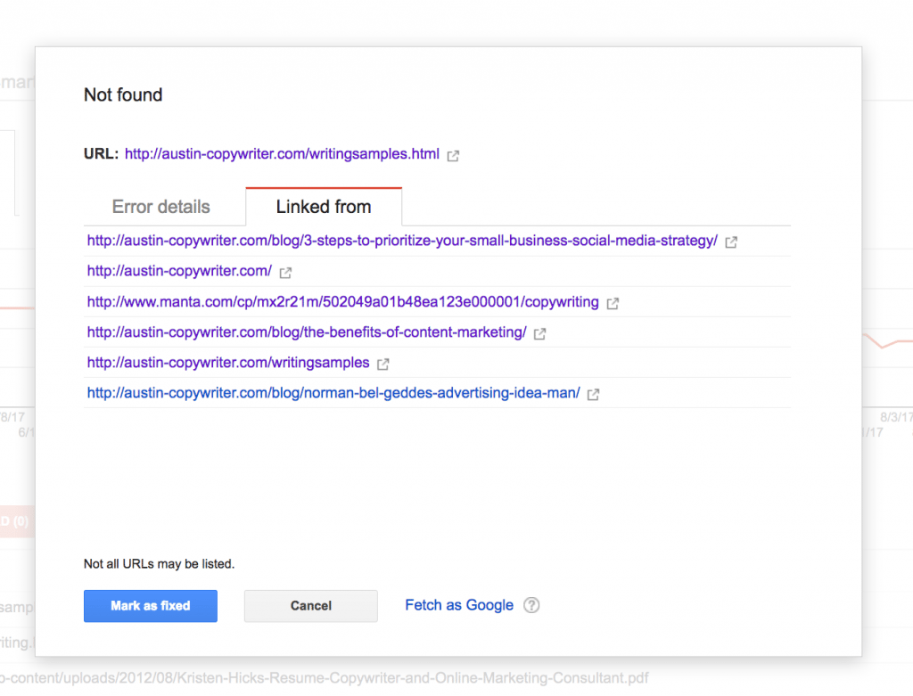 search console find broken links