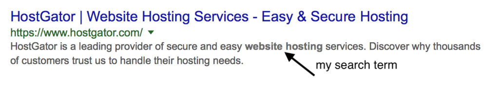 meta description with keyword