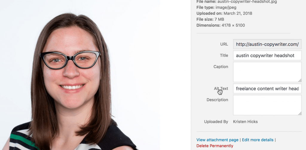 how to add image alt text in wordpress