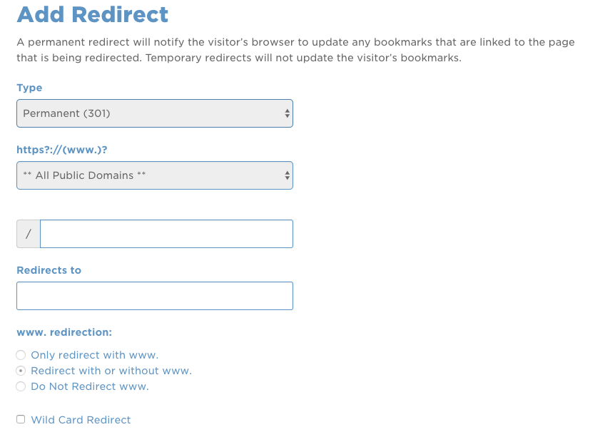 add redirect to hostgator domain