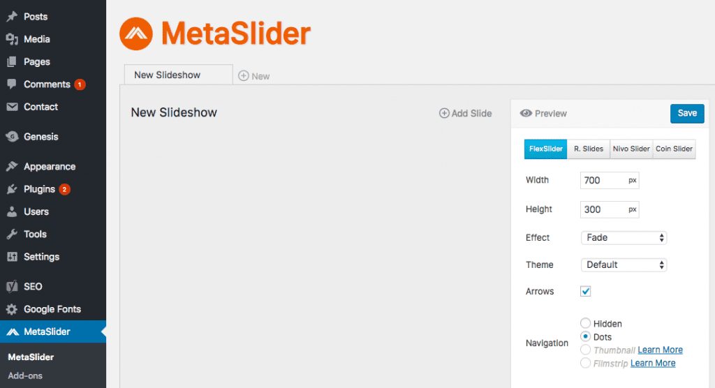 install metaslider to wordpress