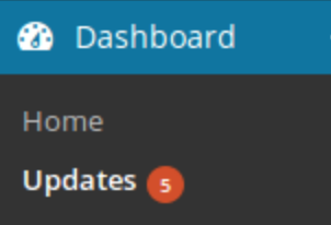 navigate to updates in wordpress dashboard