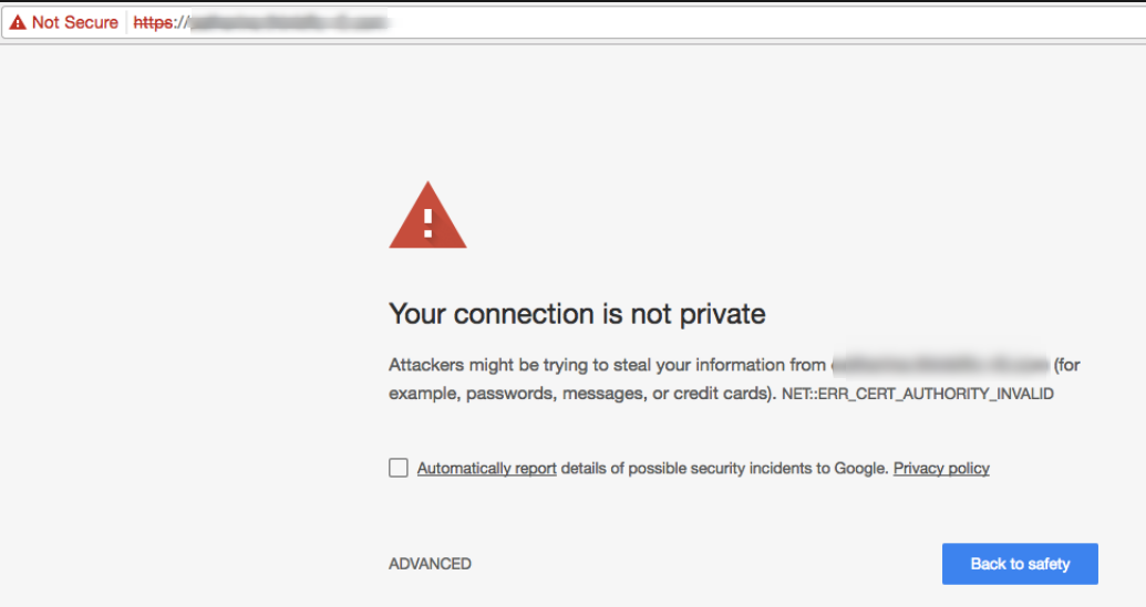 google chrome warning when you visit a website without a ssl certificate installed
